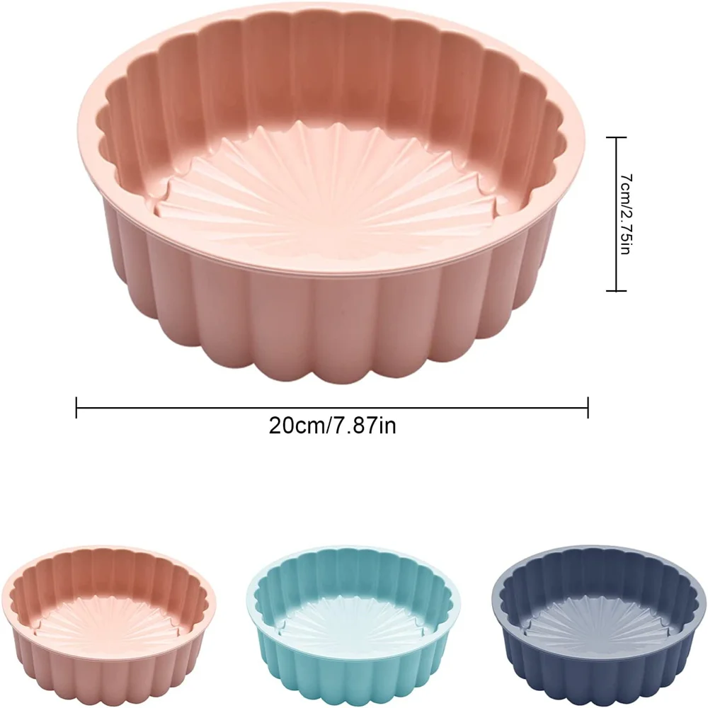 Silicone Round Cake Mold 8 Inch Silicone Cake Pan For Baking Charlotte Cake Pan Baking Strawberry Shortcake Cake Mold DIY