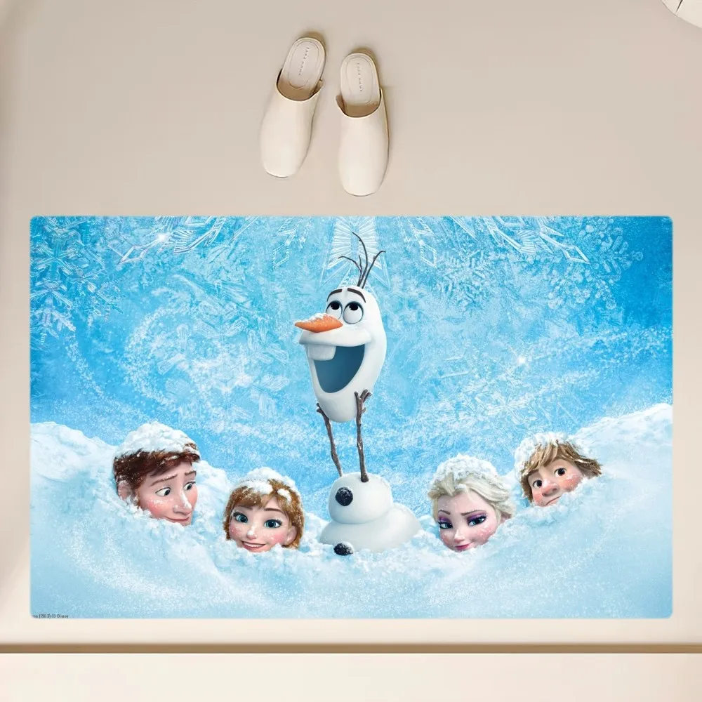 MINISO Frozen Elsa Floor Mat  Anti-Slip Bathroom Kitchen Bedroom Living Room Entrance Rug Home Decor