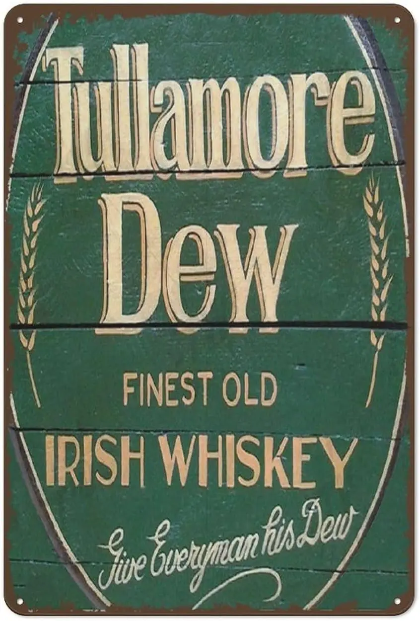 Tullamore Dew Irish Whiskey Logo Retro Wall Decor Bar Man Cave Metal Tin Sign Personalized Print Decoration for f