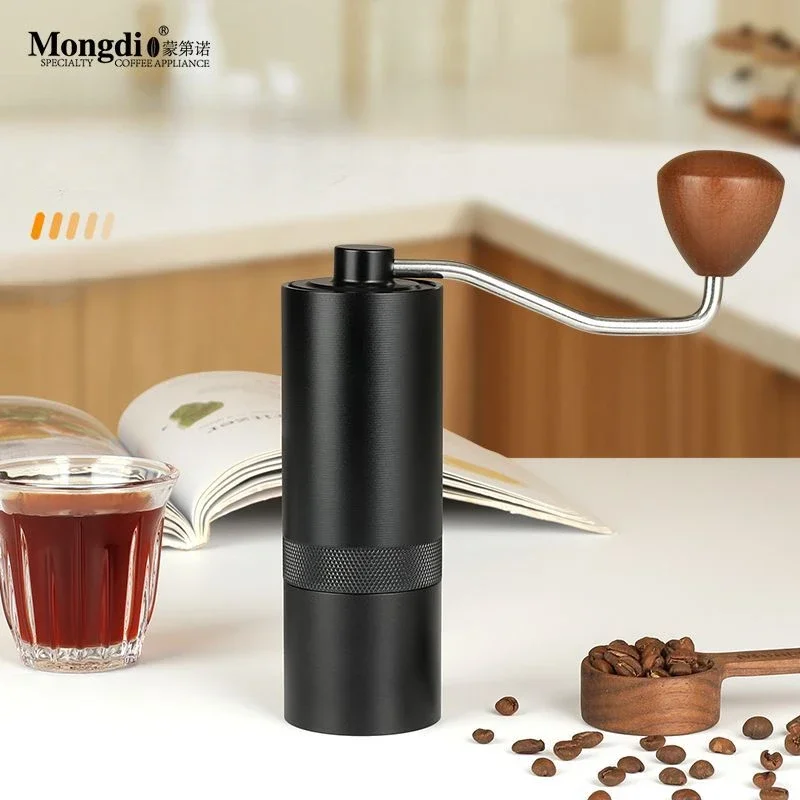 

Mongdio Manual Coffee Grinder High Quality Portable Handheld Grinder with Dual Bearing Positioning Stainless Steel Movement