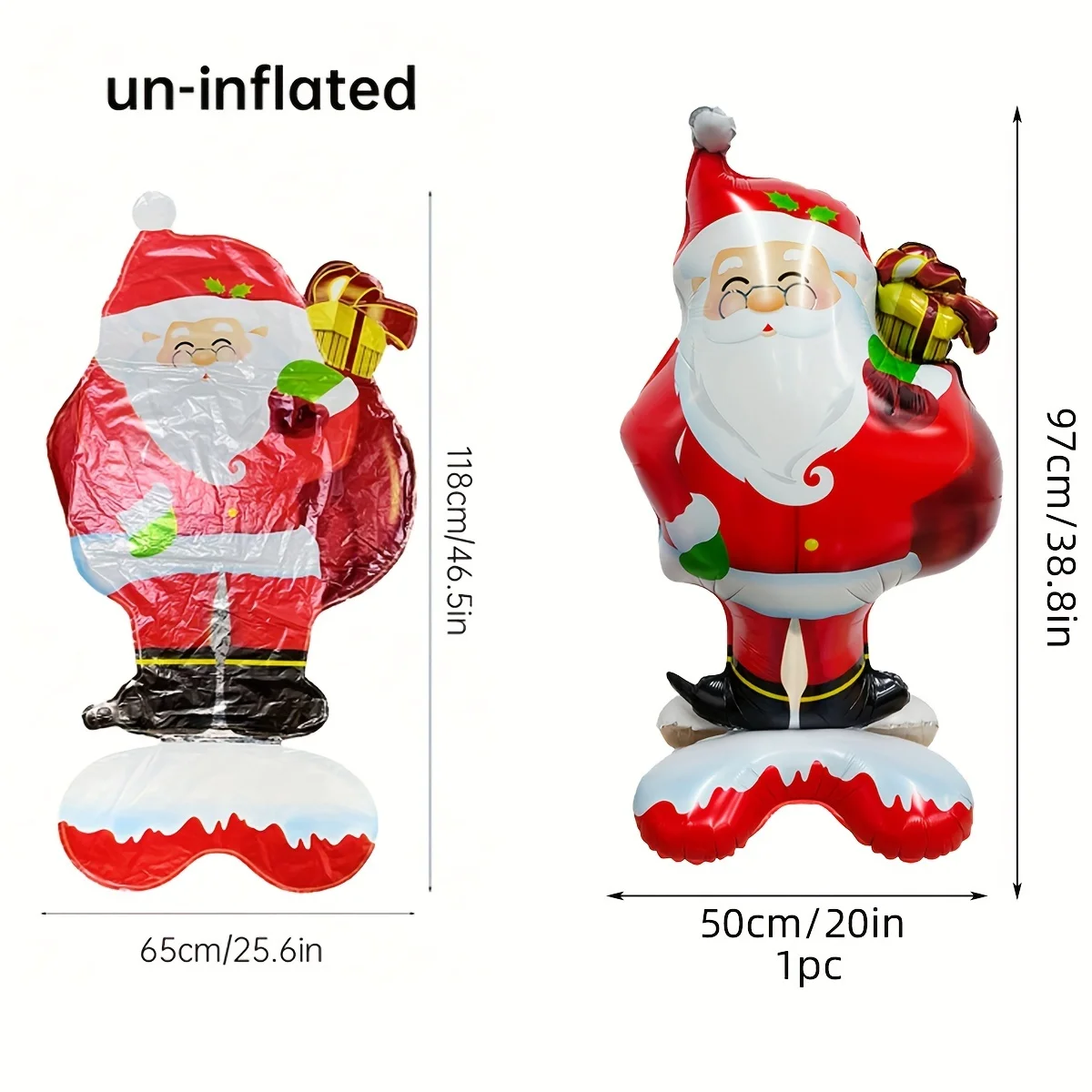 1pc New Extra Large Standing Santa Claus Foil Balloon Christmas Holiday Party Decoration New Year Birthday Supplies Easter Gift