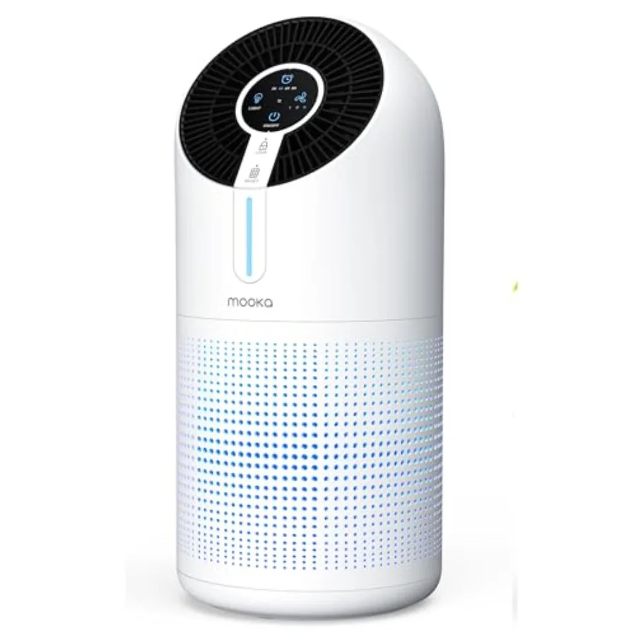 

MOOKA Air Purifiers for Home Large Room up to 1095ft², H13 HEPA Filter Air Cleaner for Pets Bedroom Remove Smoke Dust Pollens D