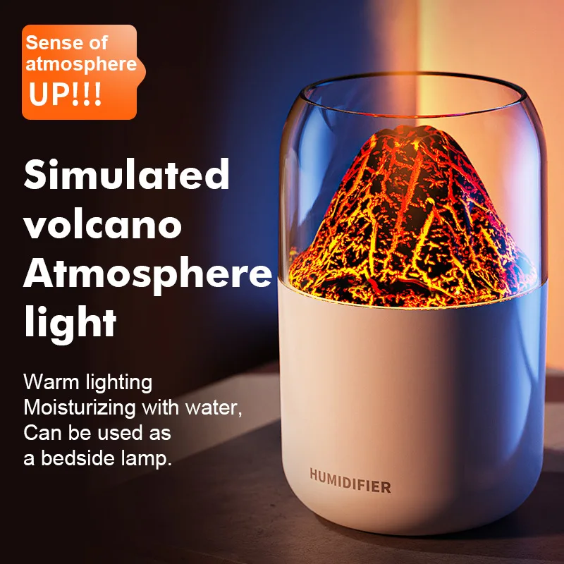 

Customized. New Cracked Colorful Atmosphere Lamp Humidifier Home Bedroom Desktop Car Large Mist Silent Aromatherapy Mach