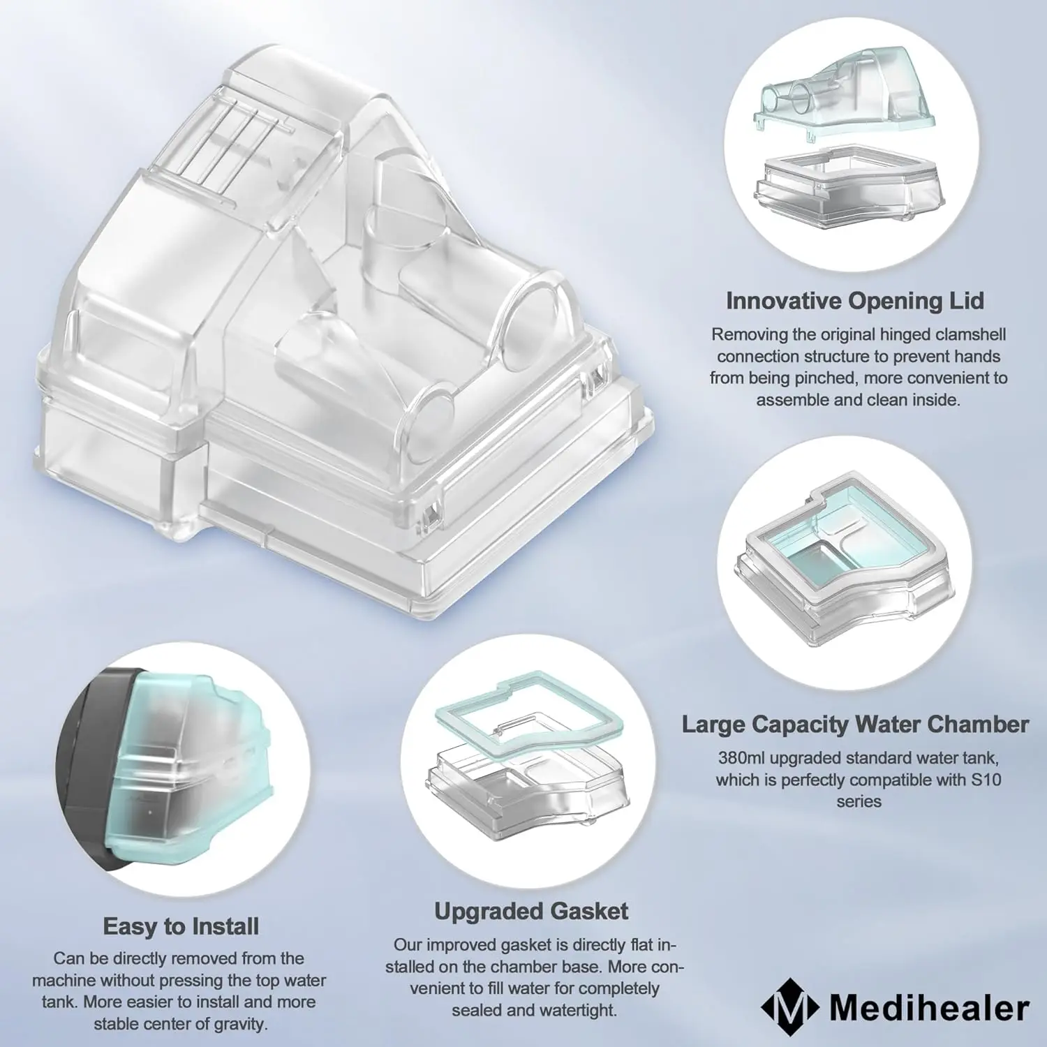 Сменная водяная камера для AirSense 10 и AirCurve 10, улучшенная версия, стандартная водяная ванна, совместимая с Resmed, распродажа