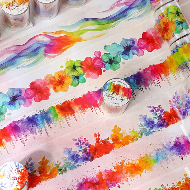 papel colorido fluxo série halo cênico cortado fita scrapbooking adesivos artigos de papelaria presente das crianças para estudantes