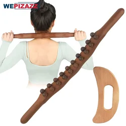 Wood Therapy Massage Tools 20 Beads Myofascial Release Tool Stomach Cellulite Massager Ease Neck Back Arm Waist and Leg Hip Pain