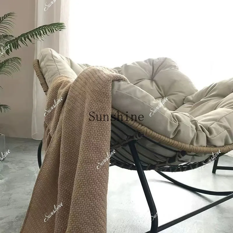 Human Bird Nest Rattan Weaving Rocking Chair Leisure Home Balcony Lazy Sofa Rocking Chair Rattan Chair Can Sit Or Lie Down  FT