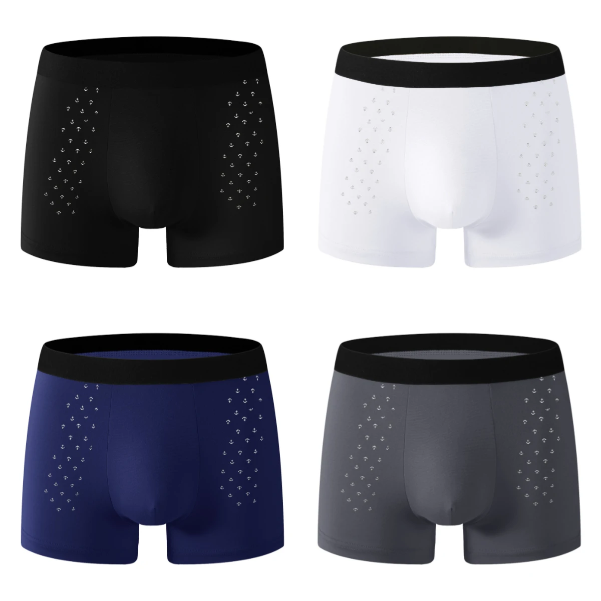 

4pcs new close-fitting boxer shorts are a musthave for men black underwear for the summer of 2025 is comfortable High quality
