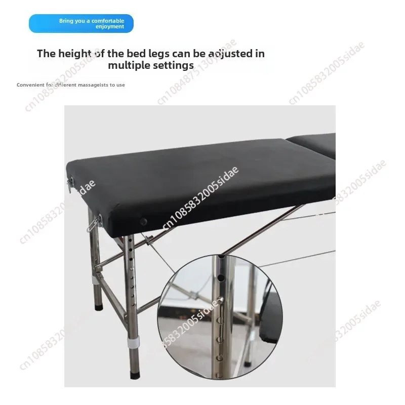 Massage Bed Portable Multifunctional Folding Beauty Massage Push Back Inspection Health Examination Bed for Spa Clinic