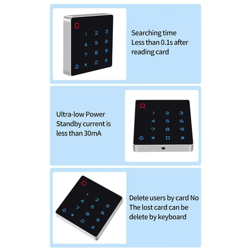 A42T-RFID EM Card Access Controller Tuya App Smart Wifi Keypad,Backlit Touch Standalone Wiegand Reader