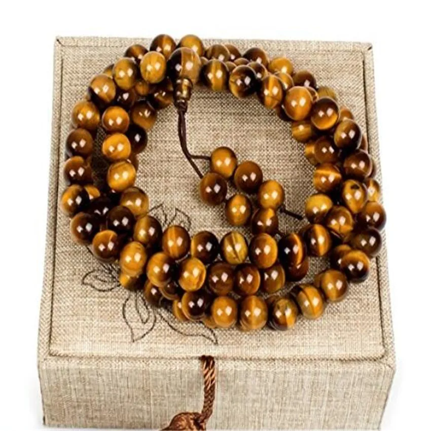 8mm Tiger Eye Bracelet Trendy Men Teens Jewelry Lovers Chain Ethnic Eco-friendly Link Bangle Cuff Mala