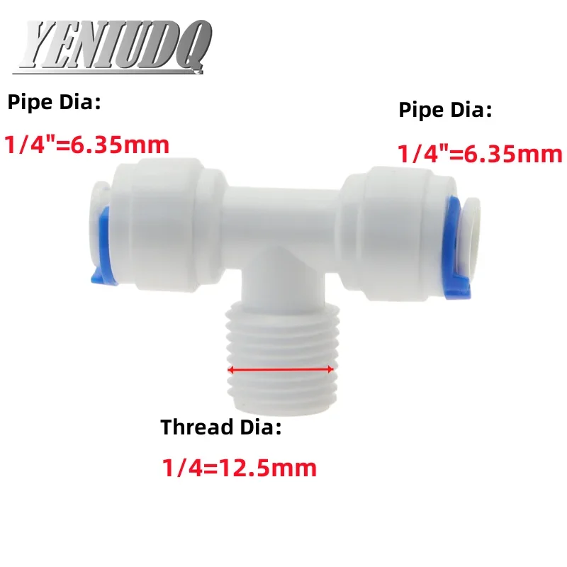 Tee Type 6.5mm 9.5mm OD to 1/4\