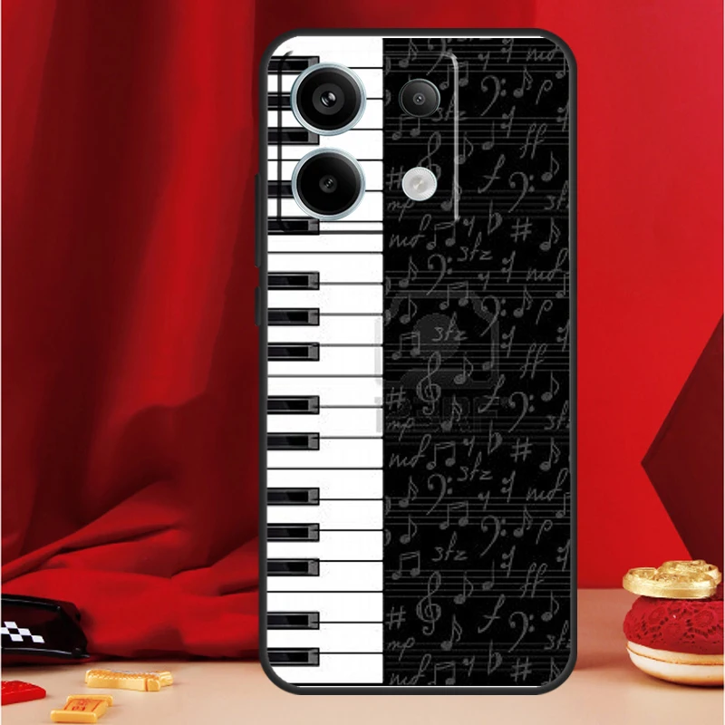 피아노 키 Xiaomi Redmi Note 13 Pro 12 10 9 8 11 Pro 12S 11S 10S 9S 10A 9C 10C 12C 13C 용 뮤지컬 전화 케이스