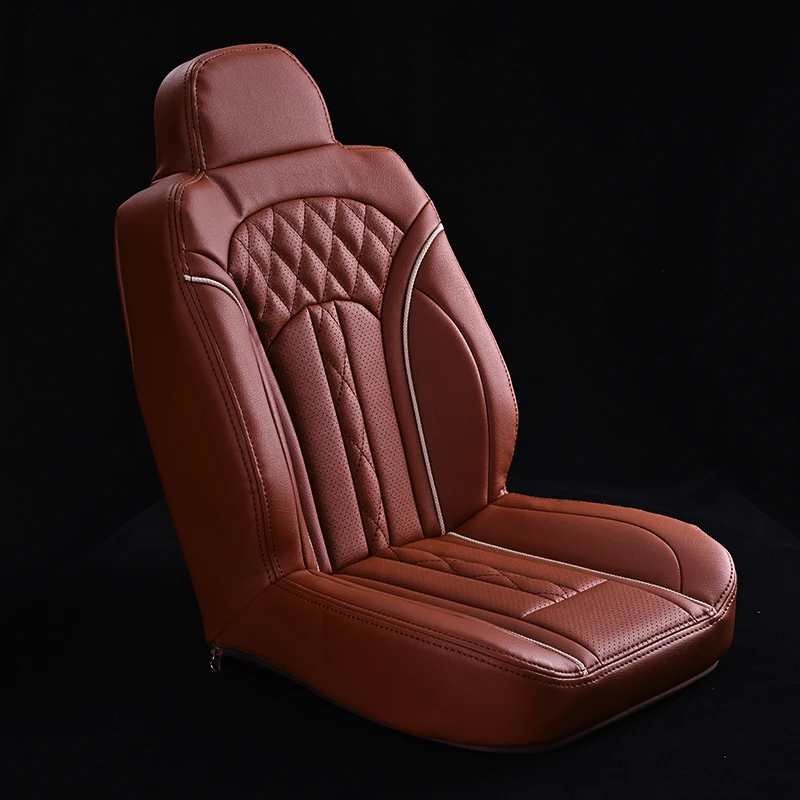 

Car Seat Cover PVC leather with square Weave Covers Full Set Luxury Customized accessories