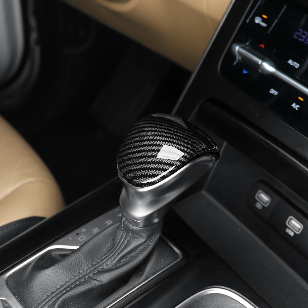 For KIA Carnival KA4/k3/Mohave/seltos/MQ4/SOUL/Telluride Carbon Fiber Console Gear Lever Head Cover Trim Accessories LHD