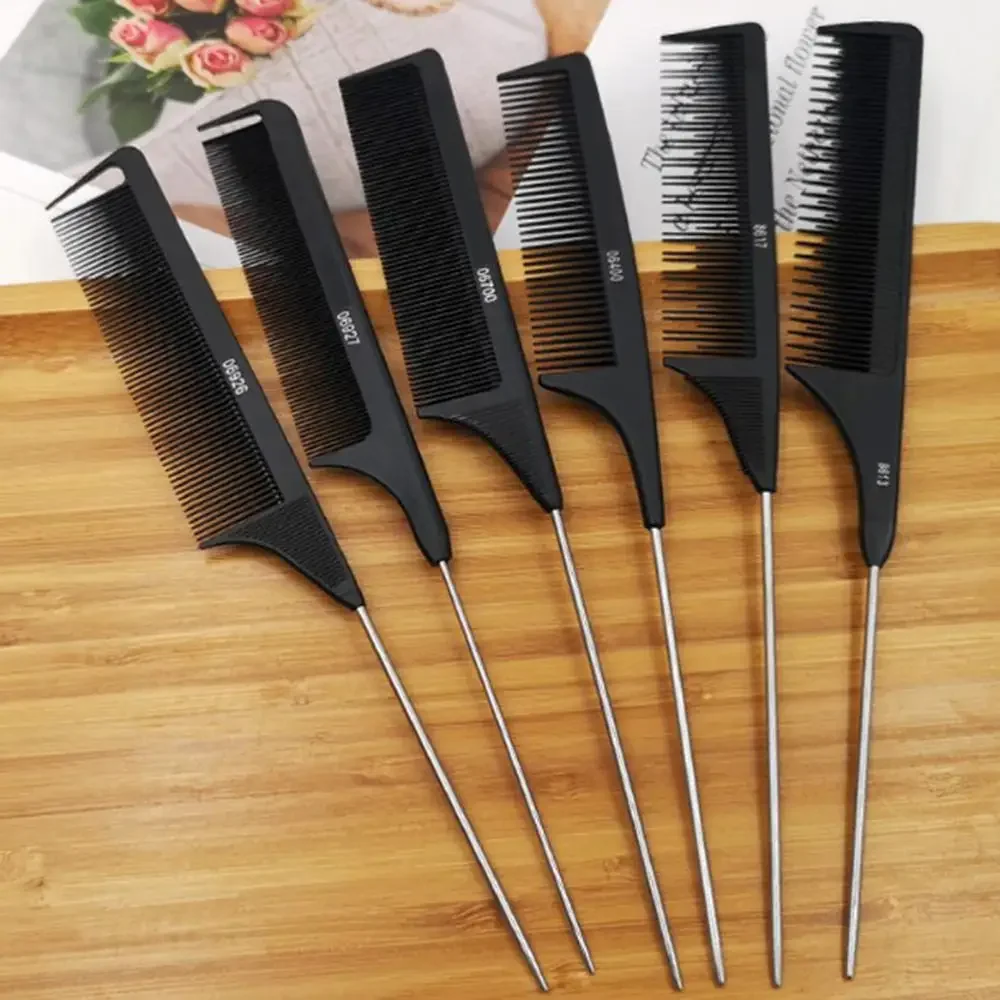 Professional Hair Tail Comb Salon Cut Comb Styling Stainless Steel Spiked