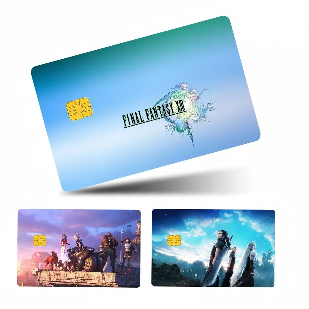 Final Fantasy VIII Main Character 4pcs 1Set Credit Debit Card Sticker Sticker Decoration Waterproof Small Chip Card Skin Sticker