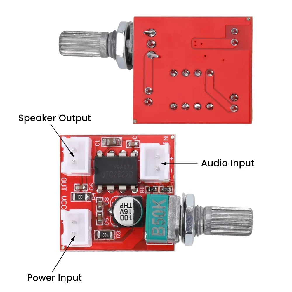 UTC2822 モノラル BTL パワーアンプボード DC 1.8-12V 電源オーディオパワーアンプボードさまざまな産業用 DIY オケージョン用