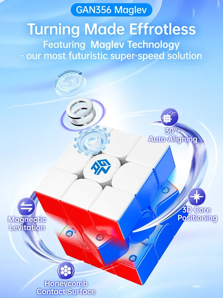 Gan356 Maglev 3x3x3 Speed Cube bezklejowa Gan 356 Maglev 3x3 Speedcube profesjonalna magiczna kostka zabawki magnetyczne Gan dla dzieci