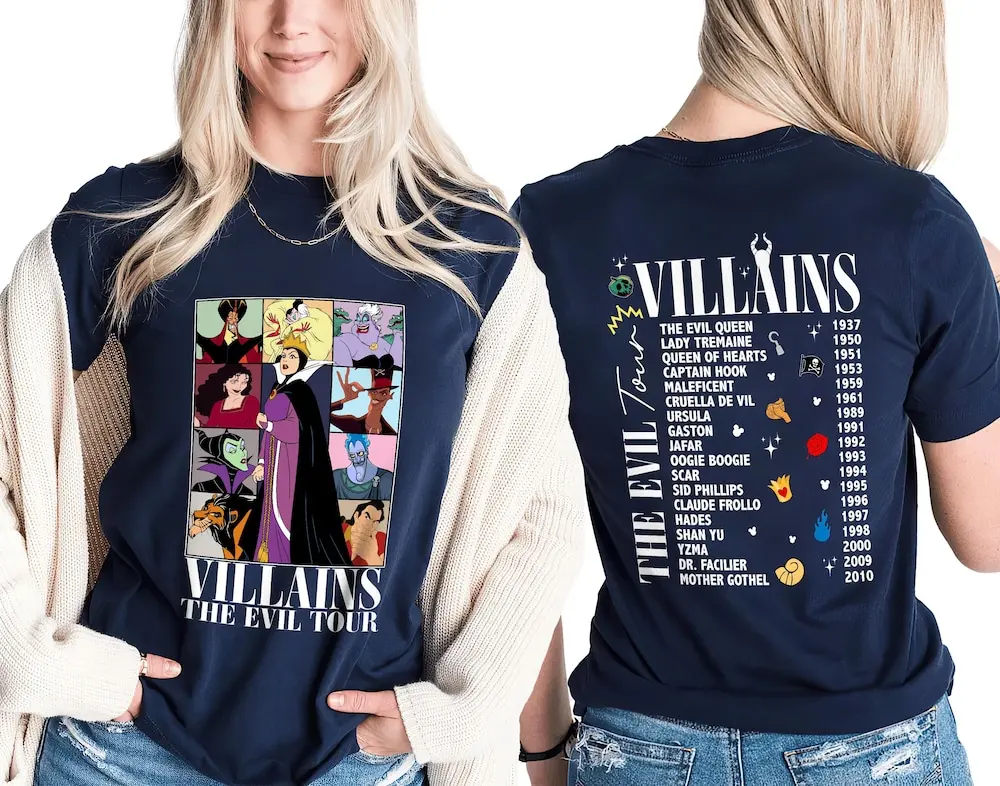 قميص ريترو ديزني الأشرار قميص عتيق لملكة الشر أورسولا مالفيسنت تي شيرت باستيل للهالوين بألوان مريحة Y2K تي شيرت يومي