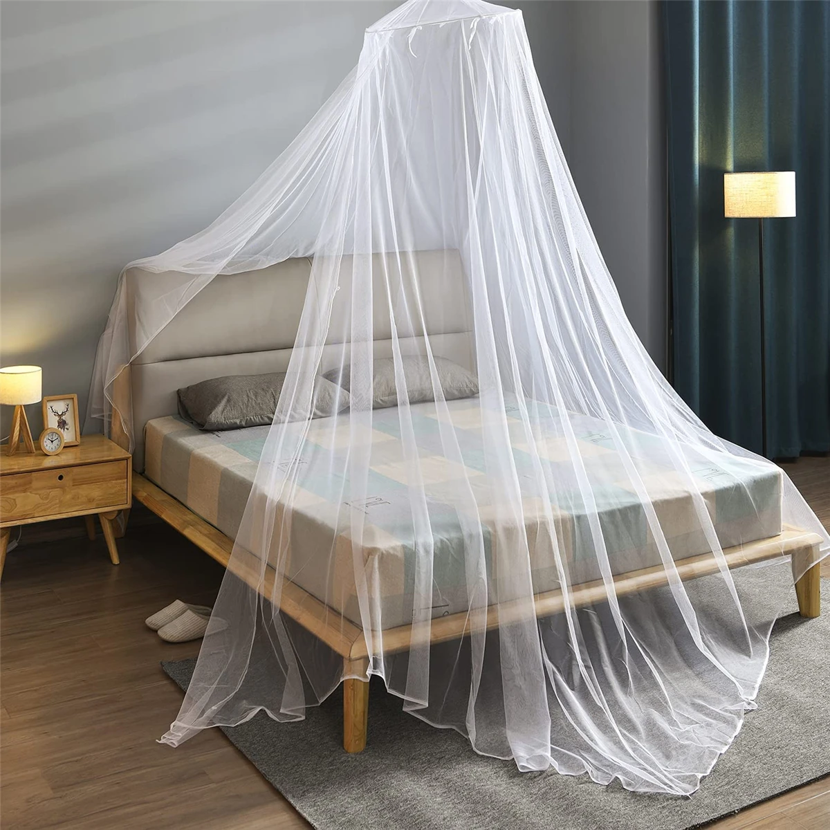 

Bed Canopy Mosquito Net,Large Bed Hanging Curtains Netting for Single to King Size Beds, Garden,Camping,Travel,Home Decor