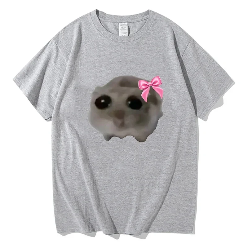 Sad Hamster T-Shirt Men O Neck Pure Cotton T Shirt Pure Cotton Unisex Fashion Short Sleeve Tees Clothes harajuku Streetwear Tops