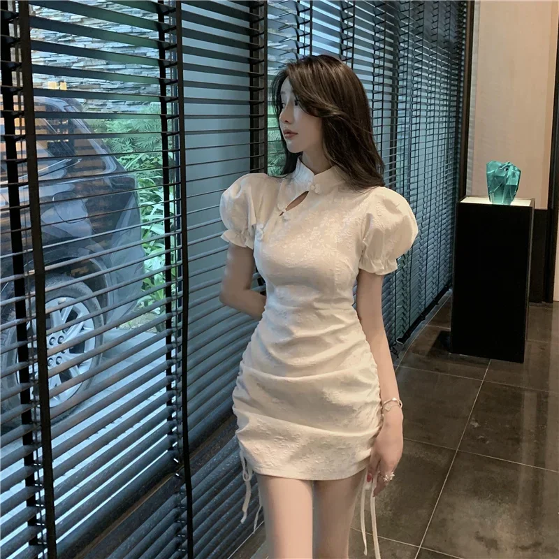 

Chinese Improved Cheongsam 2023 Summer New Slim-fit and Skinny-wrapped Buttock Dress for Women Slim Fit Vintage Dress Dresses