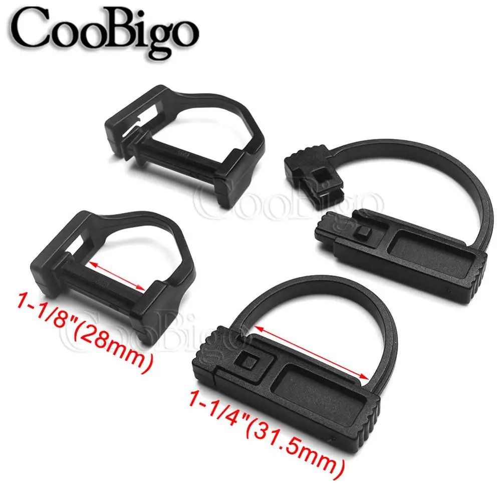 10pcs D Ring Lock Buckles Snap Hooks Plastic Black Outdoor Backpack Straps Webbing Belt Bag DIY Accessories