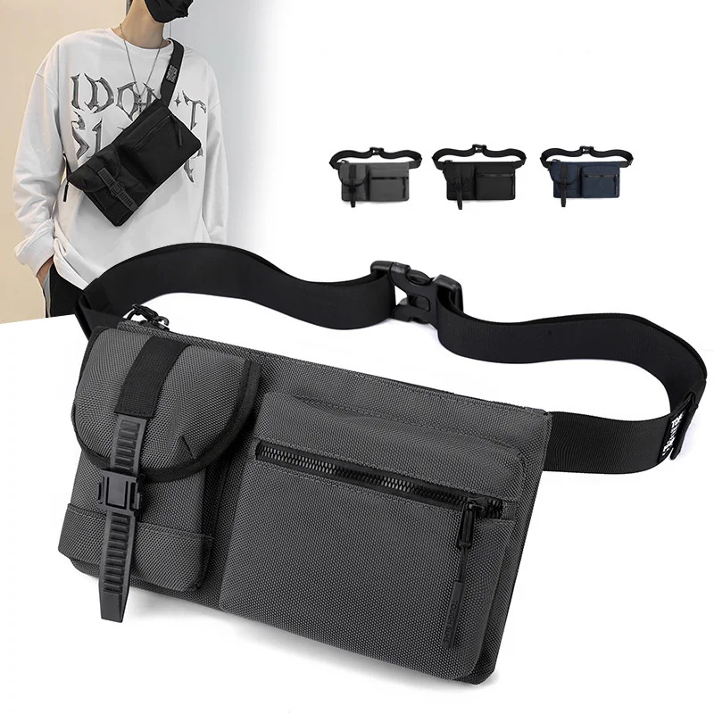 High Quality Nylon Men Waist Packs Casual Solid Color Fashion Chest Bag Brand Trend Belt s Mens Outdoor Travel Crossbody