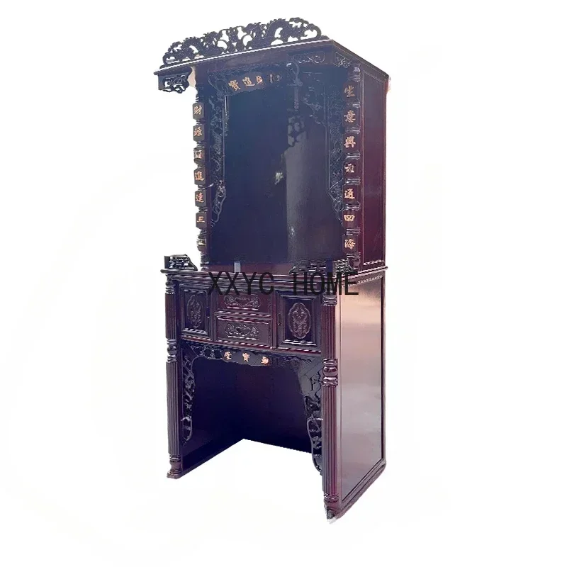Buddha Shrine God of Wealth Cabinet Solid Wood Buddha Cabinet Guan Gong Worship Table Guanyin Altar Buddha Statue Cabinet