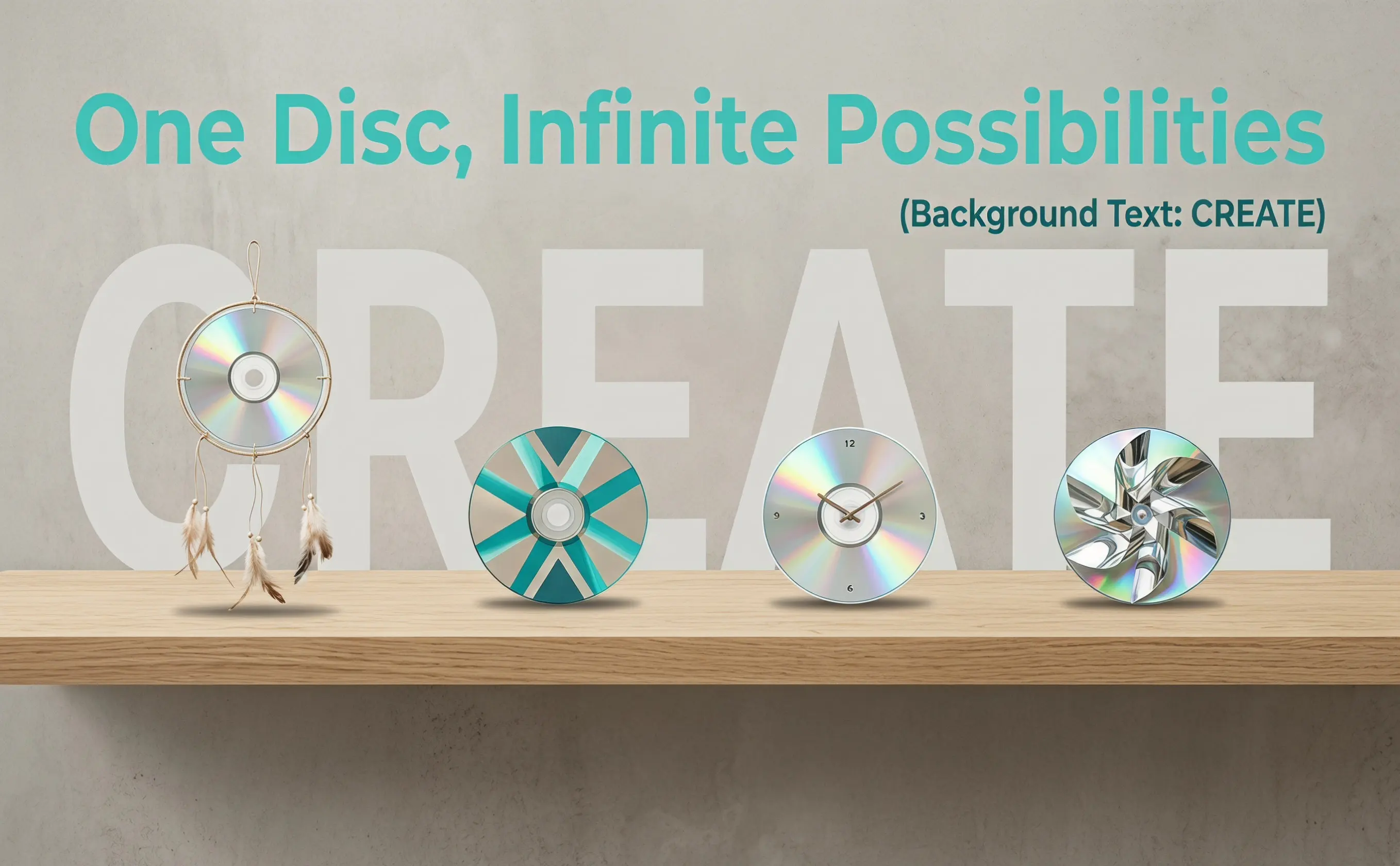50Pcs DIY Cd Discs Decorative Reflective Handmade Craft Material Safe Plastic Smooth Edges on