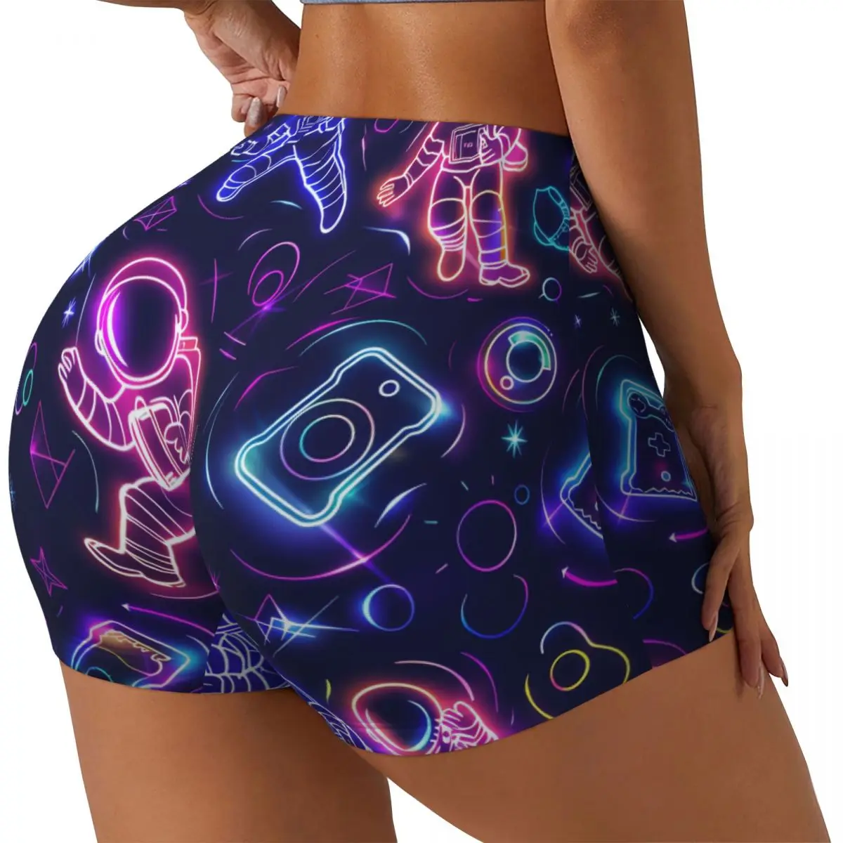 Women Yoga Shorts Astronauts And Game Workout Shorts Fitness quick-dry Ladies Yoga Gym Running Short Pants Sportswear