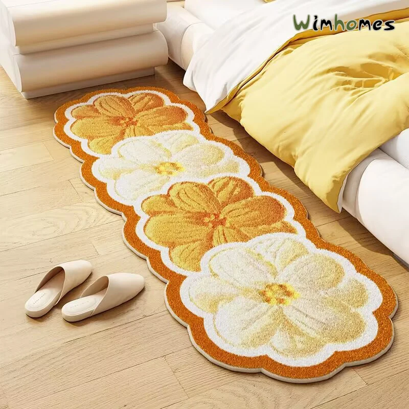 

Color Clashing Fluffy Flower Non-Slip Fashion Carpet Home Living Room Bedroom Decorative Plush Soft Carpet