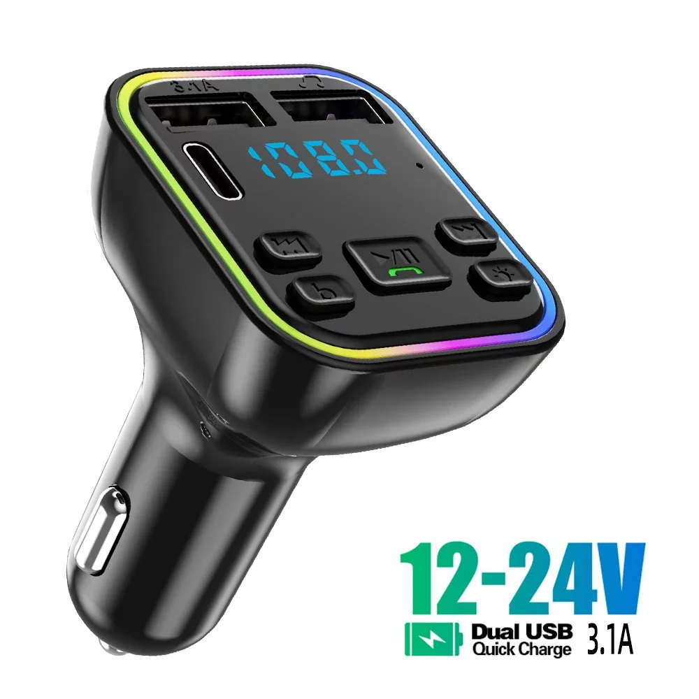 Car Charger Handsfree MP3 Player Bluetooth Music Adapter FM Transmitter Receiver Dual USB 3.1A Fast Charger Car Accessories