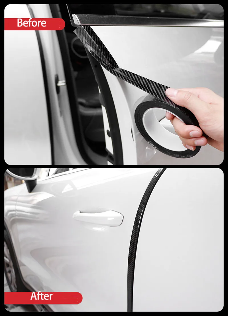 5D Carbon Faser Auto Aufkleber Schutz Auto Tür Sill Aufkleber Kratzfest Aufkleber Schutz Auto Stoßstange Streifen Auto Schützen Band – Detail 6
