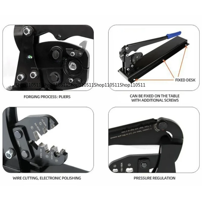 Desktop U-shaped cold-pressed terminal wire crimping pliers OT open nose crimping pliers 0A connector crimping pliers