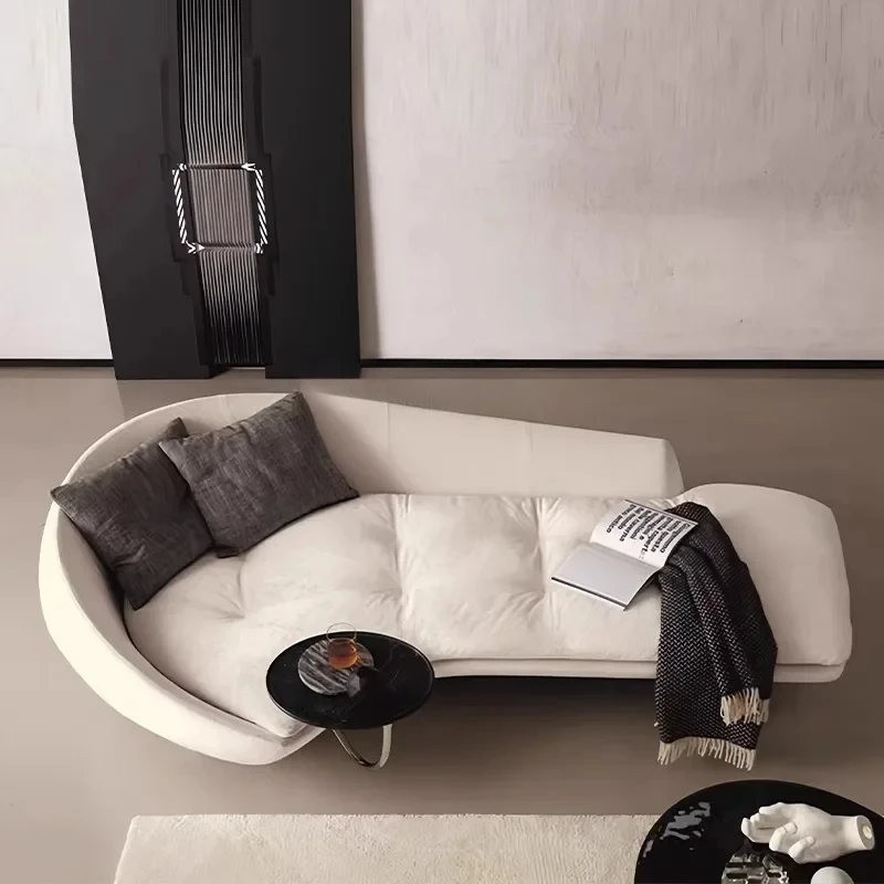 

F Italian style, chaise longue villa living room, bedroom beauty couch, chenille fabric chaise longue collapse