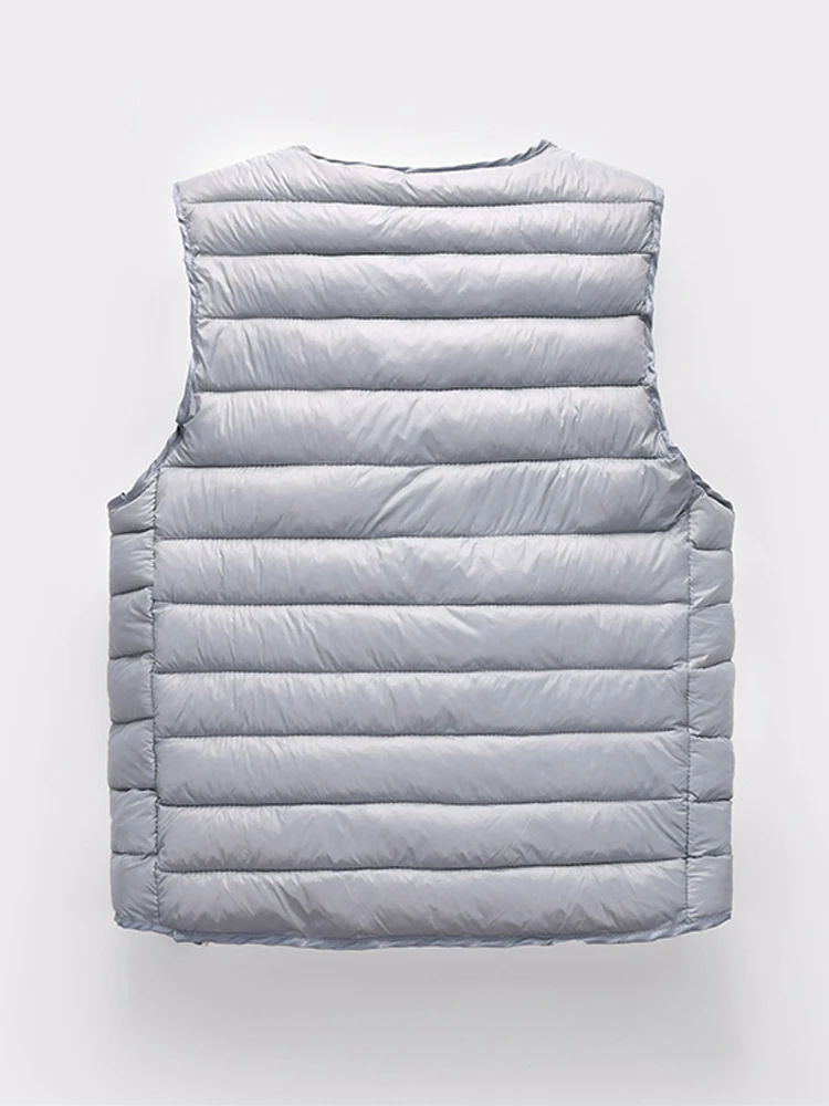 Gilets matelassés en coton pour hommes, vestes sans col, gilets rembourrés pour hommes, col en V, boutons, vêtements d'hiver, nouveau, 2023