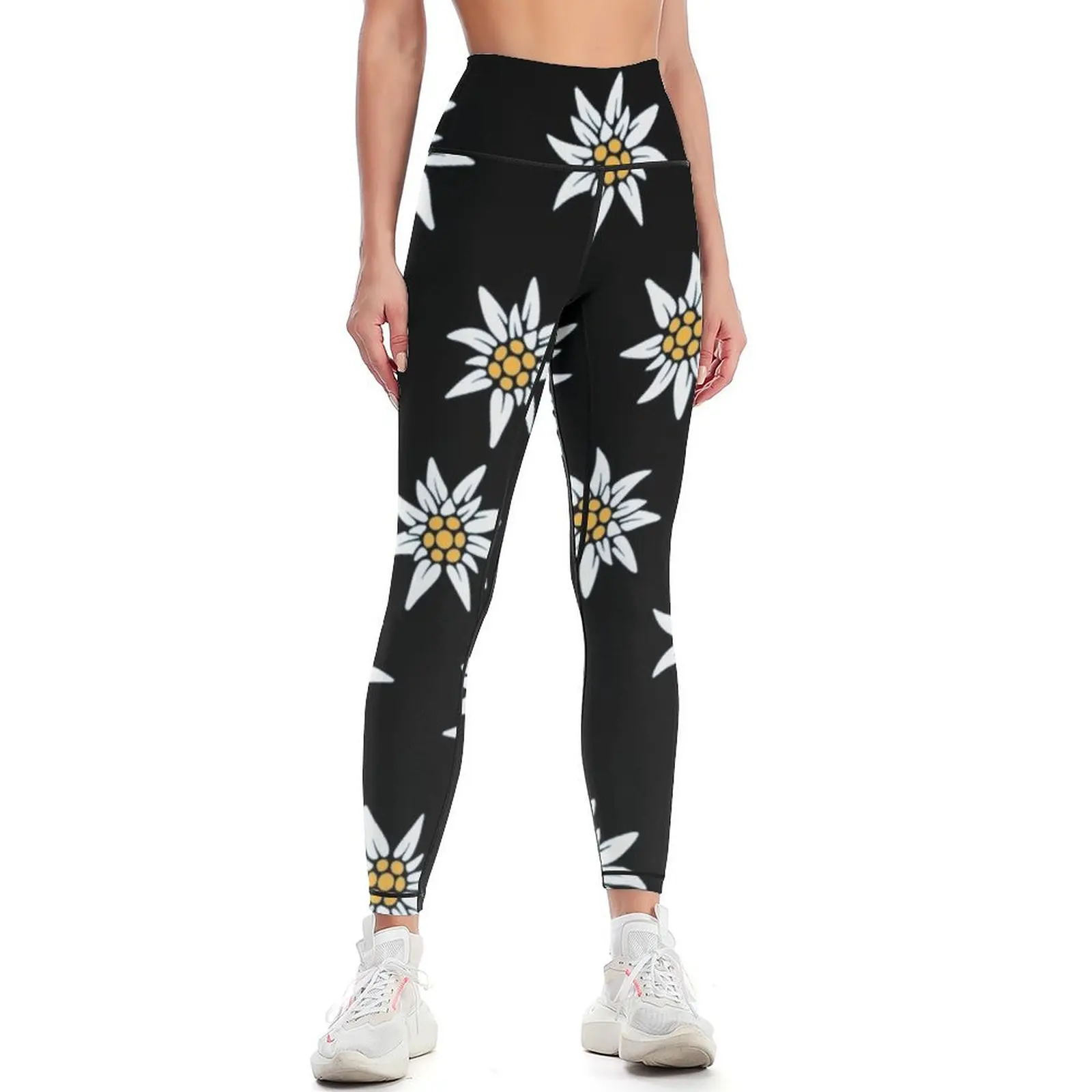 

Edelweiss flowers pattern Leggings for girls Women sports gym's clothing Womens Leggings