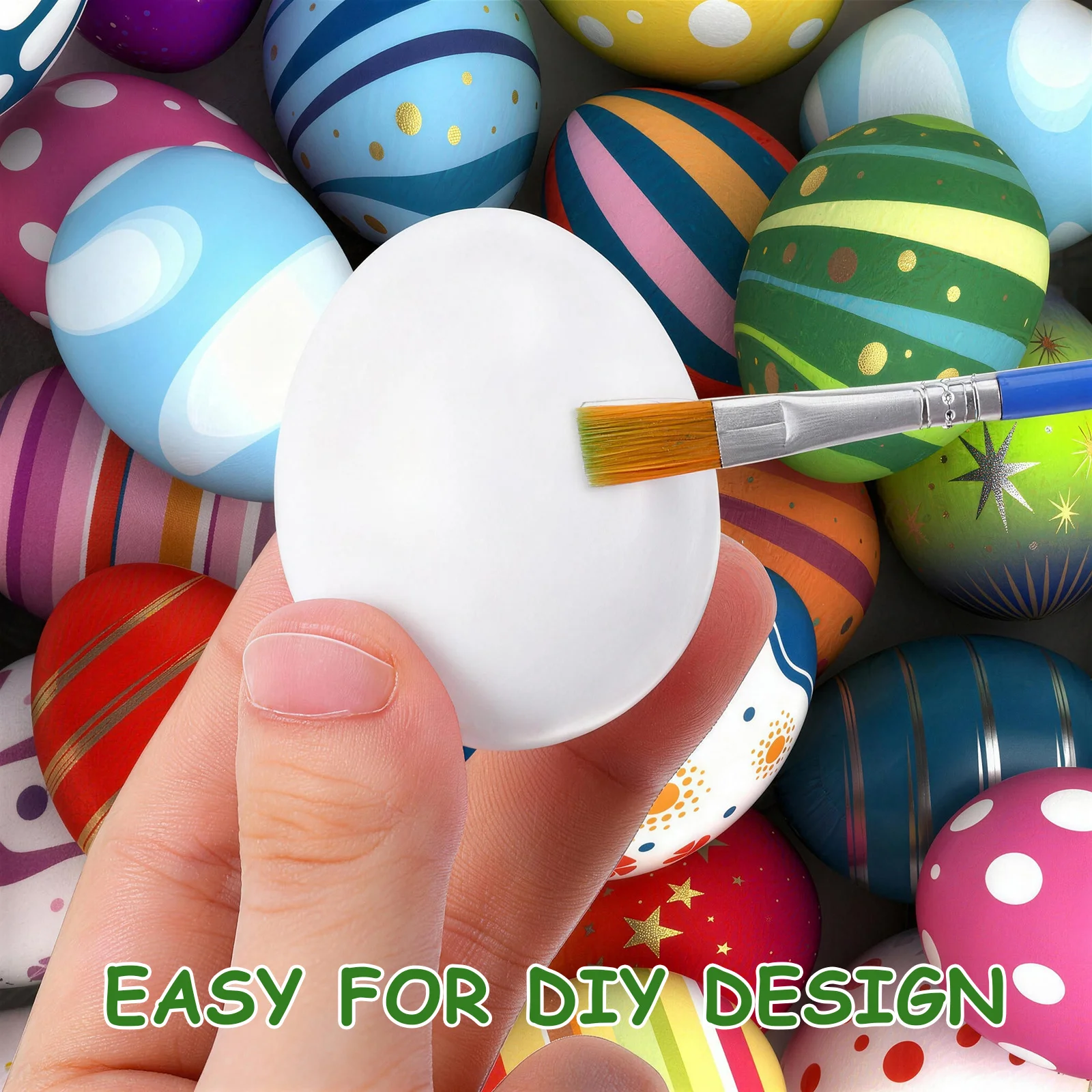 

30Pcs DIY Easter Plastic Eggs Hand Painted Craft for Kids Colorful Art Project Home Decor Festival Party Scene Layout Props