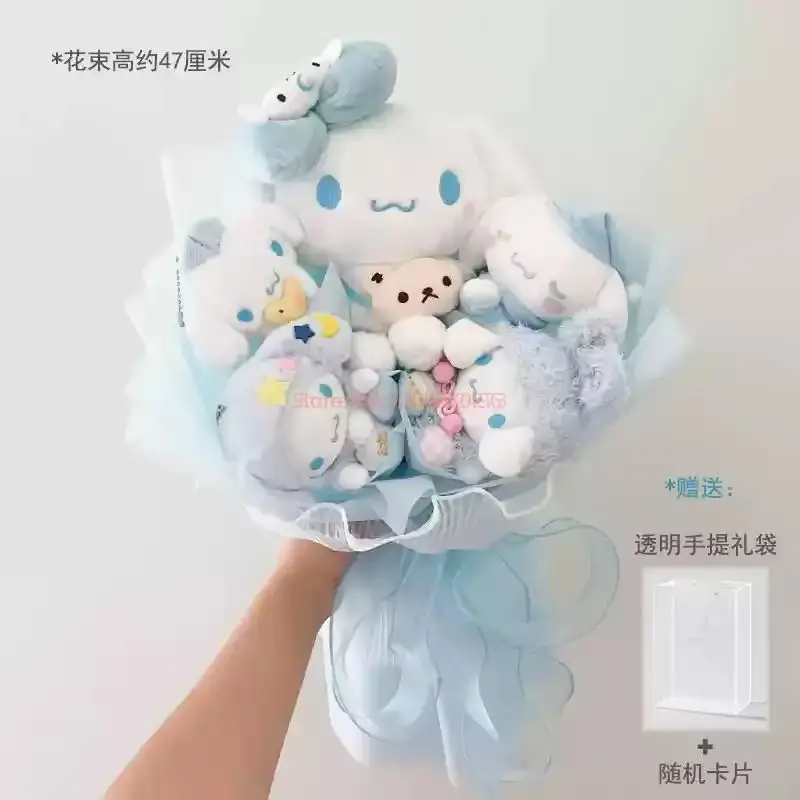 Sanrio Kawaii Cinnamoroll Mymelody Kuromi Doll Bouquet Anime  Toys Flowers Birthday Graduation Valentine Christmas Gifts Toy