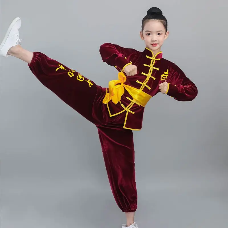 2024 new martial arts performance costume unisex thickening tai chi competition clothing chinese tang style wushu training suit image 6