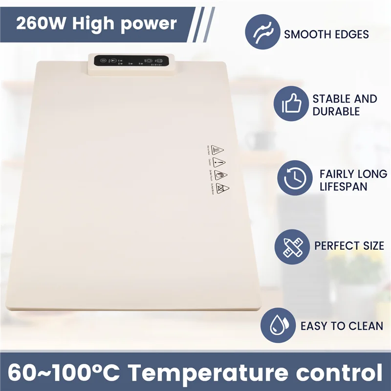 Food Warming Tray Mat Electric Roll Up Plate Warmer To Keep Food Warm & Hot With Adjustable Heat Level Temperature US Plug-N37R