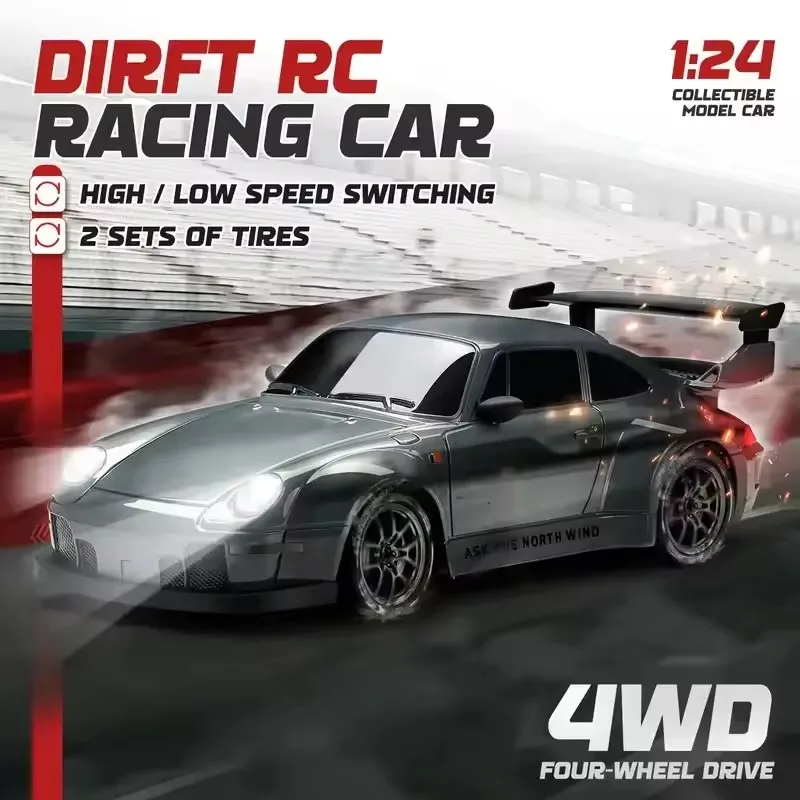 Nieuwe 4WD Afstandsbediening Drift Auto Full Size 1:24 Mini Afstandsbediening Racewagen Model 2.4G Radio Hoge snelheid RC Auto Jongen Speelgoed Cadeau