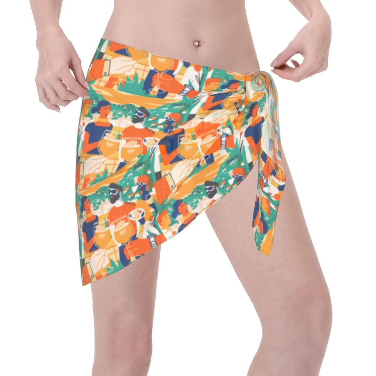 Sarongs courtes personnalisées A-Aperols Spritz pour femmes, enveloppe de plage, impression 3D pour maillots de bain, robe portefeuille pour Bikini, Cover-up pour maillot de bain