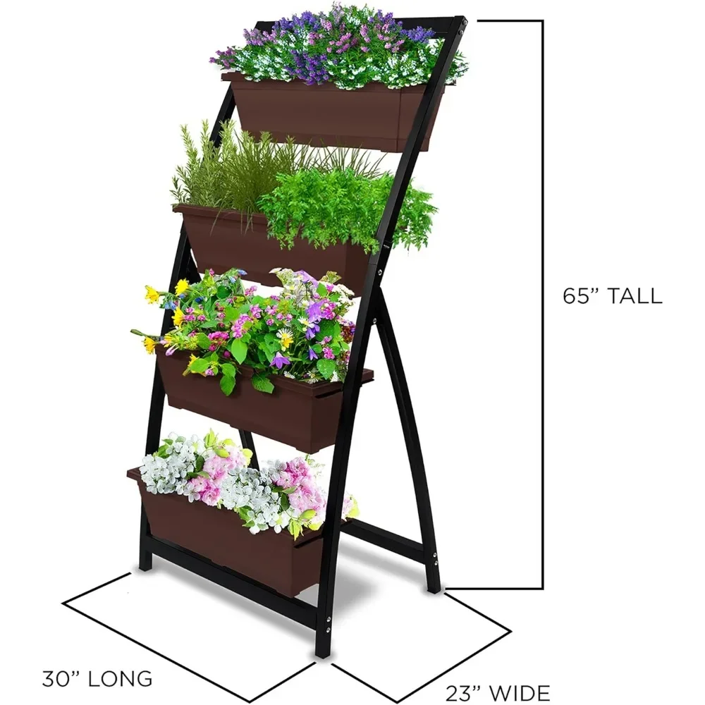 6 Fuß erhöhtes Garten bett mit 4 Container boxen-gut für Terrasse oder Balkon im Innenbereich-perfekt für den Anbau von Gemüse kräutern