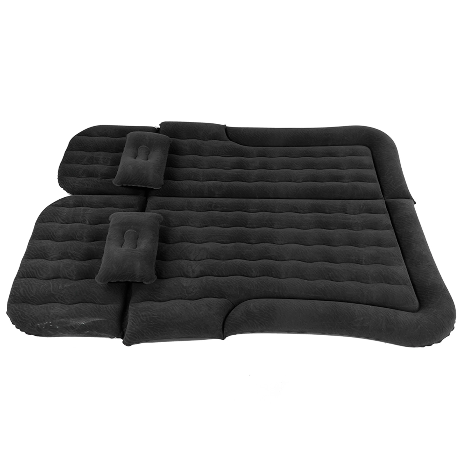 Protable 2‑In‑1 Multifunction Inflatable Travel Car Inflatable Bed Mattress PVC Flocking Soft Sleeping Rest Cushion for Car SUV