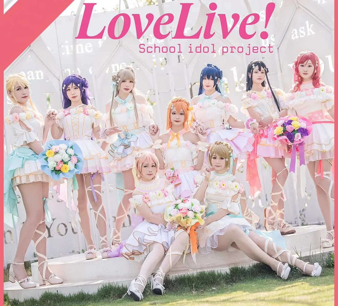 Anime LoveLive Flower Celebration Cosplay Costume Love Live Tojo Nozomi Nico Honoka Umi  Rin Maki Eli Outfit Full Set