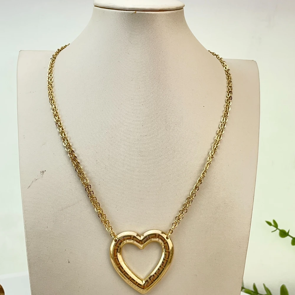 Newest Unique Pendant Sets Brazilian Jewelry Big Heart Shape Jewelry Full Set for Women Party FHK29645