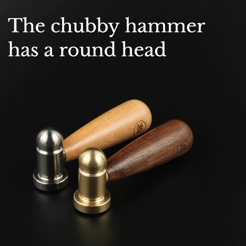 

Black Peach Wood Brass Small Fat Hammer Round Head Small Hammer Copper DIY Mini Household High-quality Receiving Tool Hammer